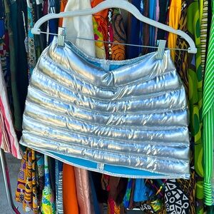 Metallic Silver Bubble Mini “Outer Space” Skirt